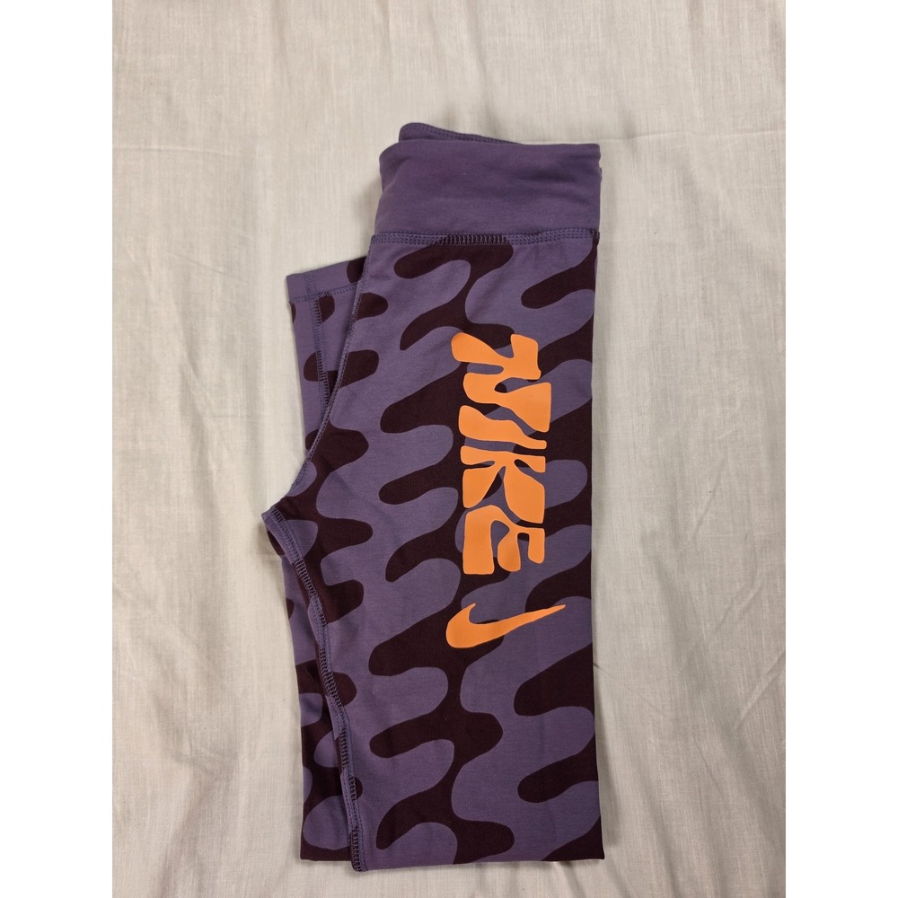 Nike AIR Leggings Youth Medium Purple Camo Cody Hudson Ankle Stretch Gym Yoga